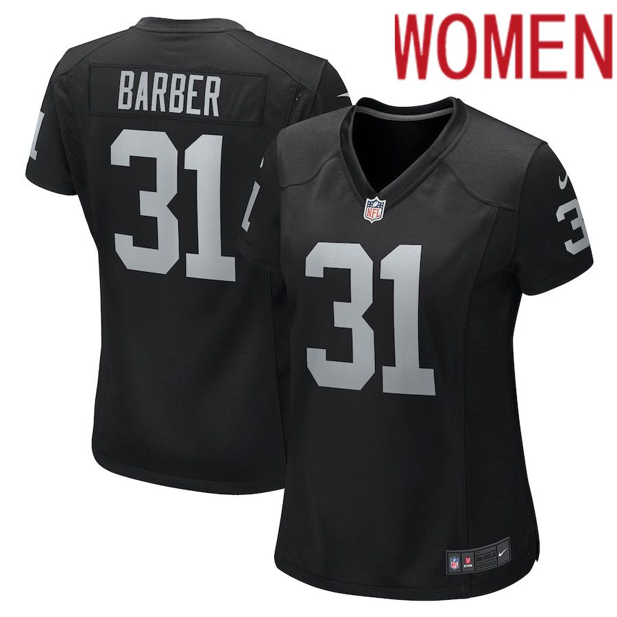 Women Oakland Raiders 31 Peyton Barber Nike Black Game NFL Jersey